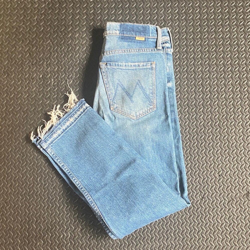 MOTHER Light Blue Distressed Jeans